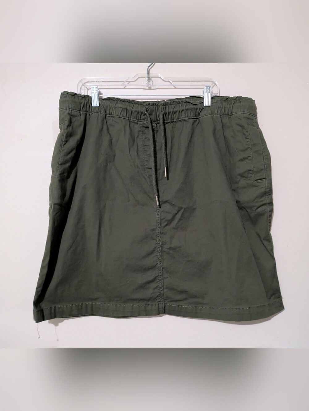 croft & barrow Olive Green Drawstring Casual Skirt With Pockets Size XXL EUC!